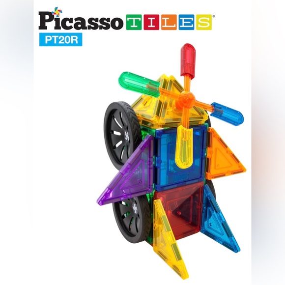 PICASSO TILES 20-Piece Windmill & Wheel Magnetic Tile Set, Complete Set - Picture 3 of 8